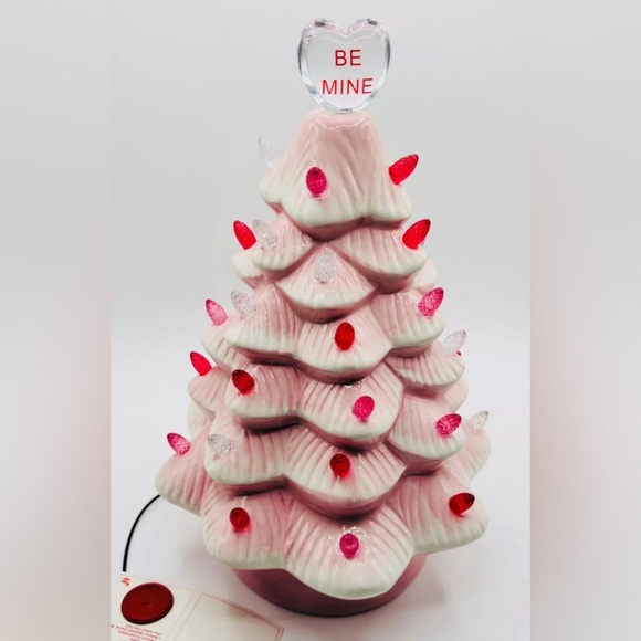 Rae Dunn Other - NEW Valentines Day Ceramic Tree 12” Home Decor Pink Light Up Tree